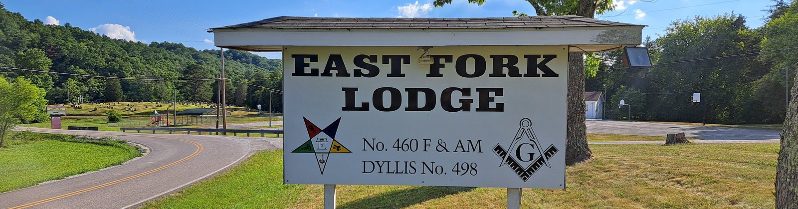 East Fork Lodge #460 sign — No. 460 F & AM, Dyllis No. 498